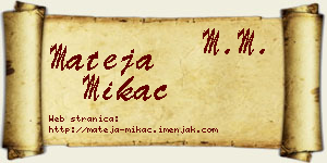 Mateja Mikać vizit kartica